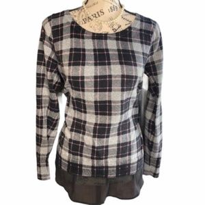 Torrid Black Plaid Pullover Crew Neck Sweater OO